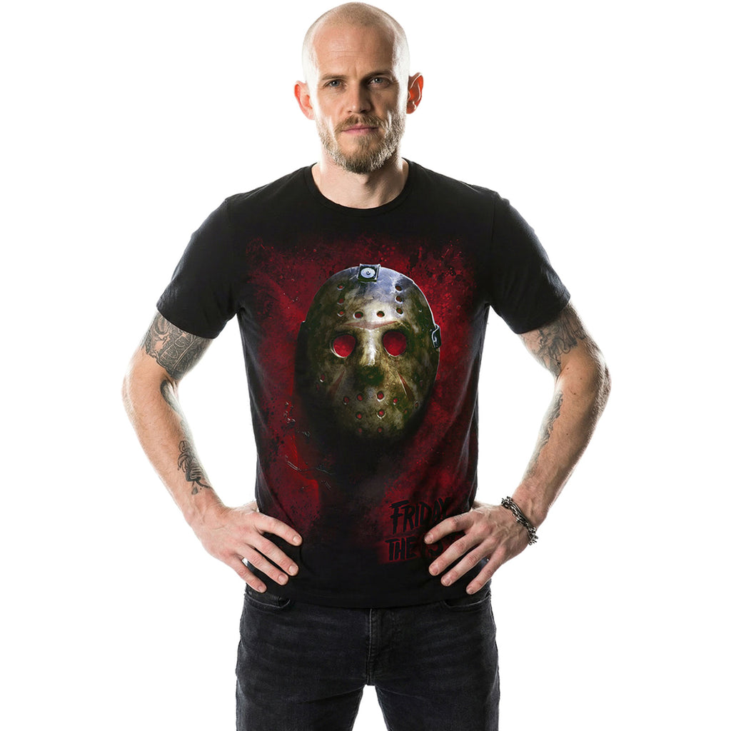 Friday the 13th Unisex T-Shirt: Blood Mask (Black)