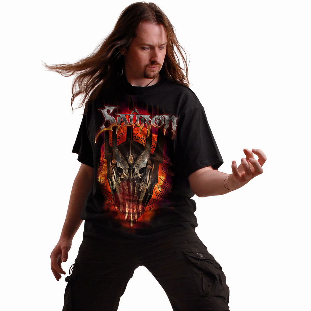 Lord Of The Rings Unisex T-Shirt: Sauron Metal (Black)
