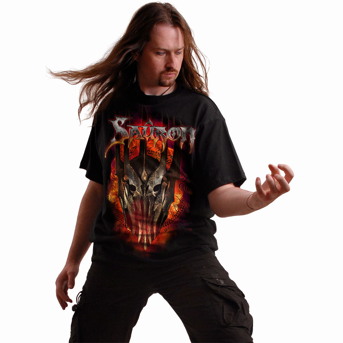 Lord Of The Rings Unisex T-Shirt: Sauron Metal (Black)