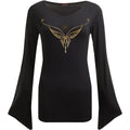 Lord Of The Rings Ladies Gothic Sleeve T-Shirt: Elven Necklace (Black)