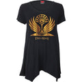 Lord Of The Rings Ladies Smock Tunic Casual Top: Golden Wings (Black)