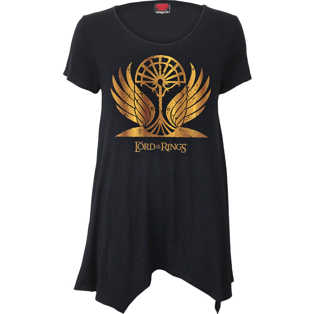 Lord Of The Rings Ladies Smock Tunic Casual Top: Golden Wings (Black)