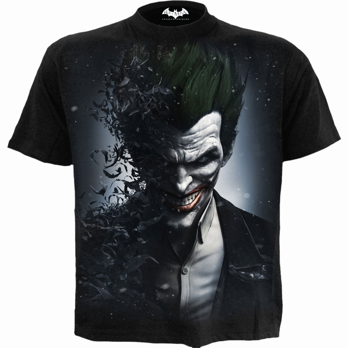 DC Comics Unisex T-Shirt: Batman Joker Arkham Origins (Black) (Back Print)
