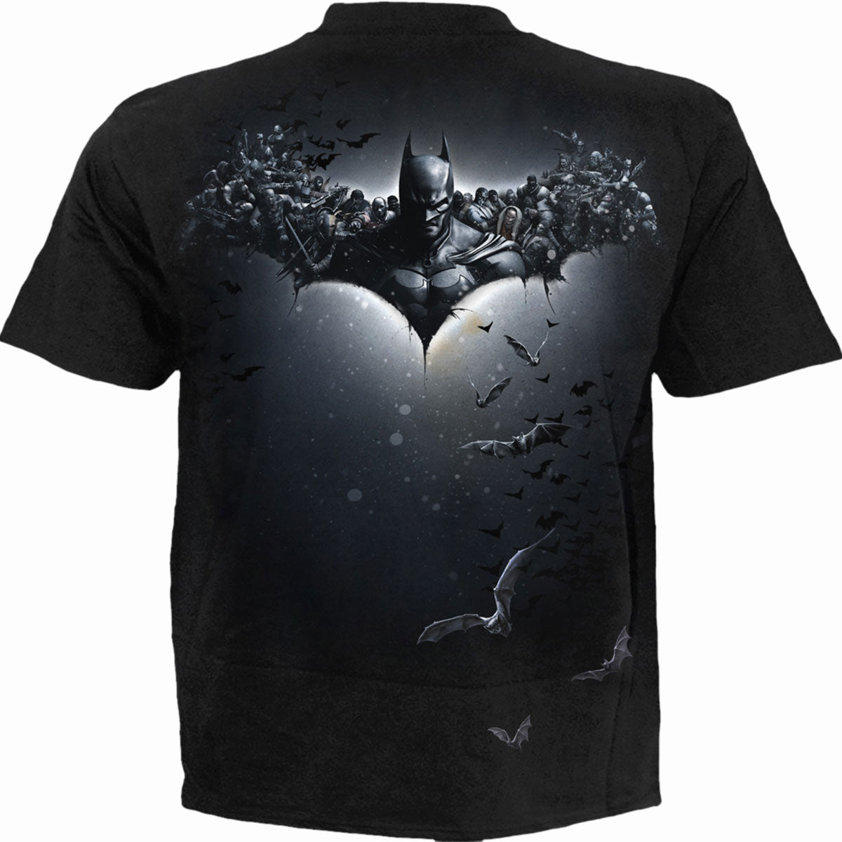 DC Comics Unisex T-Shirt: Batman Joker Arkham Origins (Black) (Back Print)