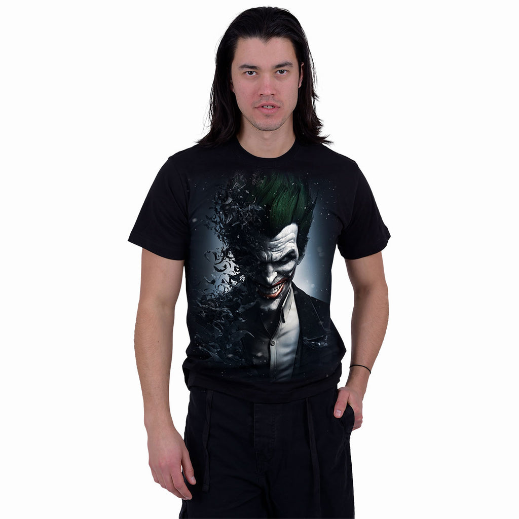 DC Comics Unisex T-Shirt: Batman Joker Arkham Origins (Black) (Back Print)