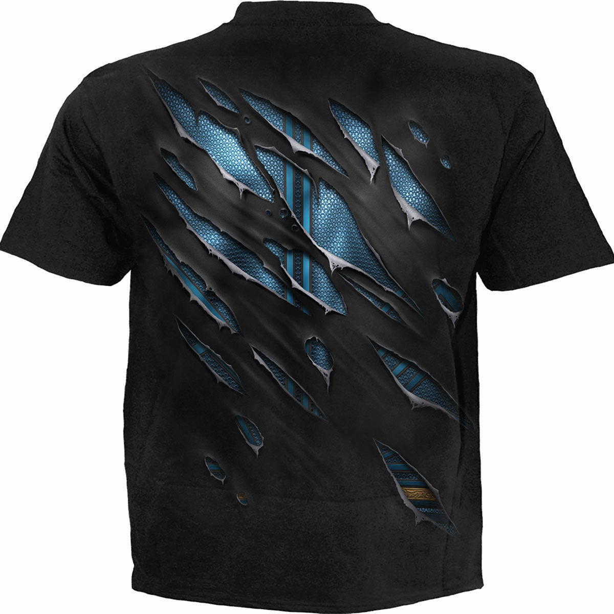 DC Comics Unisex T-Shirt: Superman Ripped (Black) (Back Print)