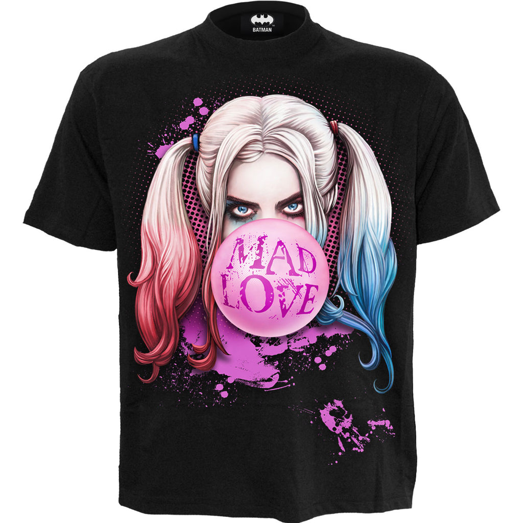 DC Comics Unisex T-Shirt: Batman Harley Quinn Mad Love (Black)