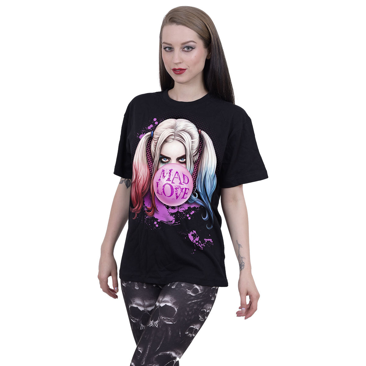 DC Comics Unisex T-Shirt: Batman Harley Quinn Mad Love (Black)