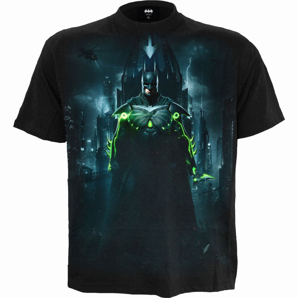 DC Comics Unisex T-Shirt: Batman Injustice 2 (Black) (Back Print)