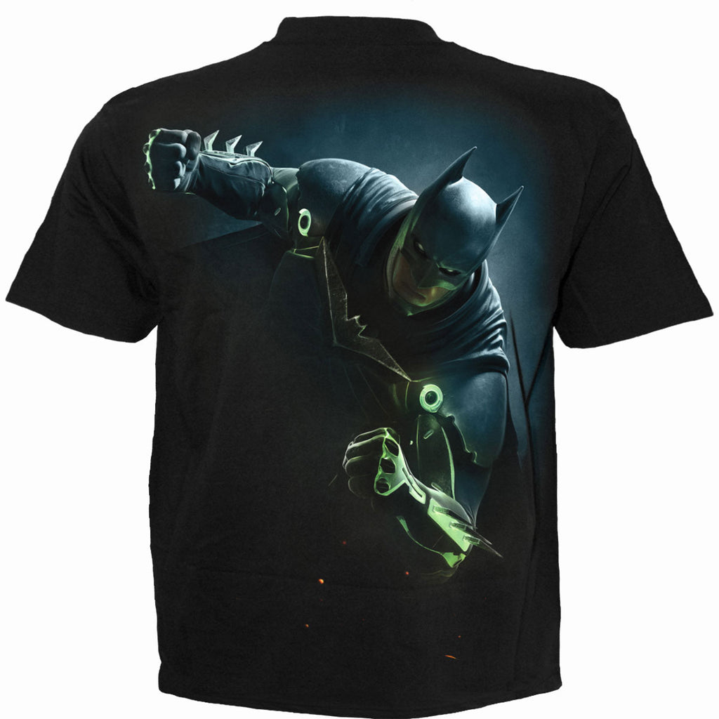 DC Comics Unisex T-Shirt: Batman Injustice 2 (Black) (Back Print)
