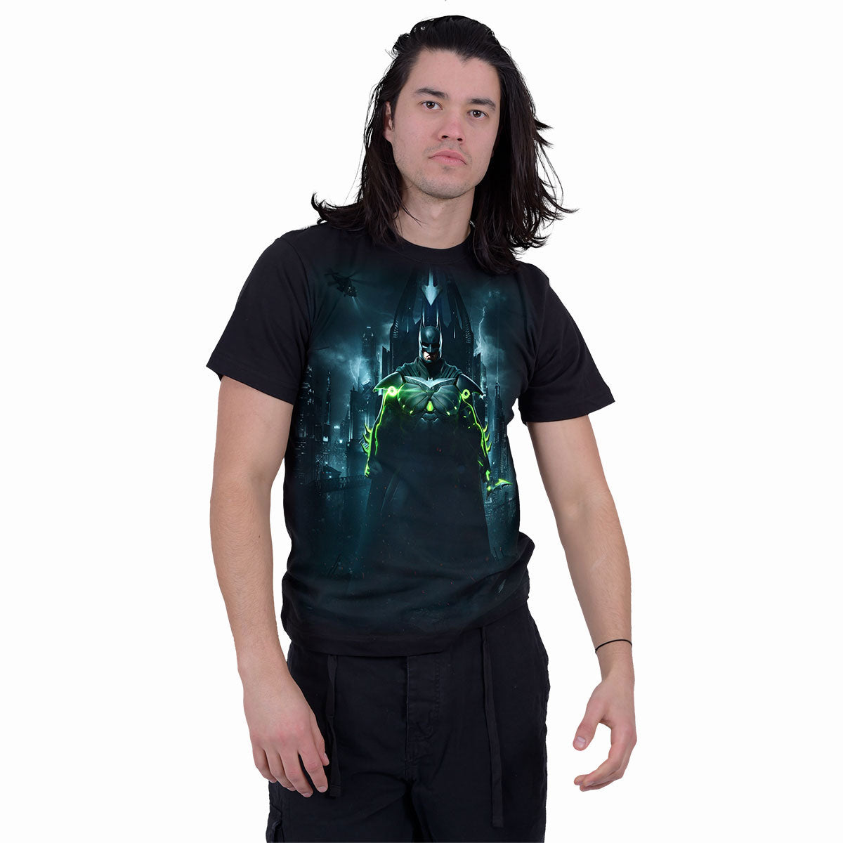DC Comics Unisex T-Shirt: Batman Injustice 2 (Black) (Back Print)