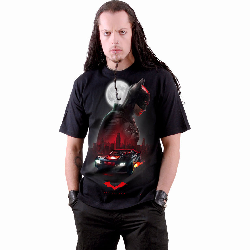 DC Comics Unisex T-Shirt: The Batman Batmobile (Black) (Back Print)