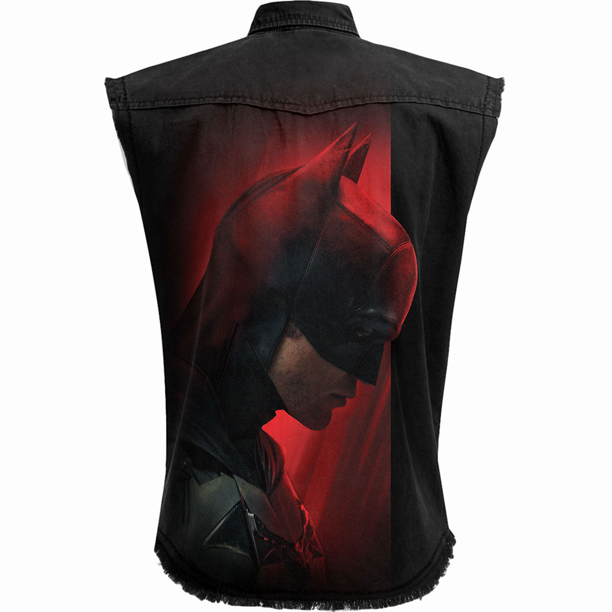 DC Comics Unisex Worker Shirt: The Batman Profile Logo (Black) (Back Print)
