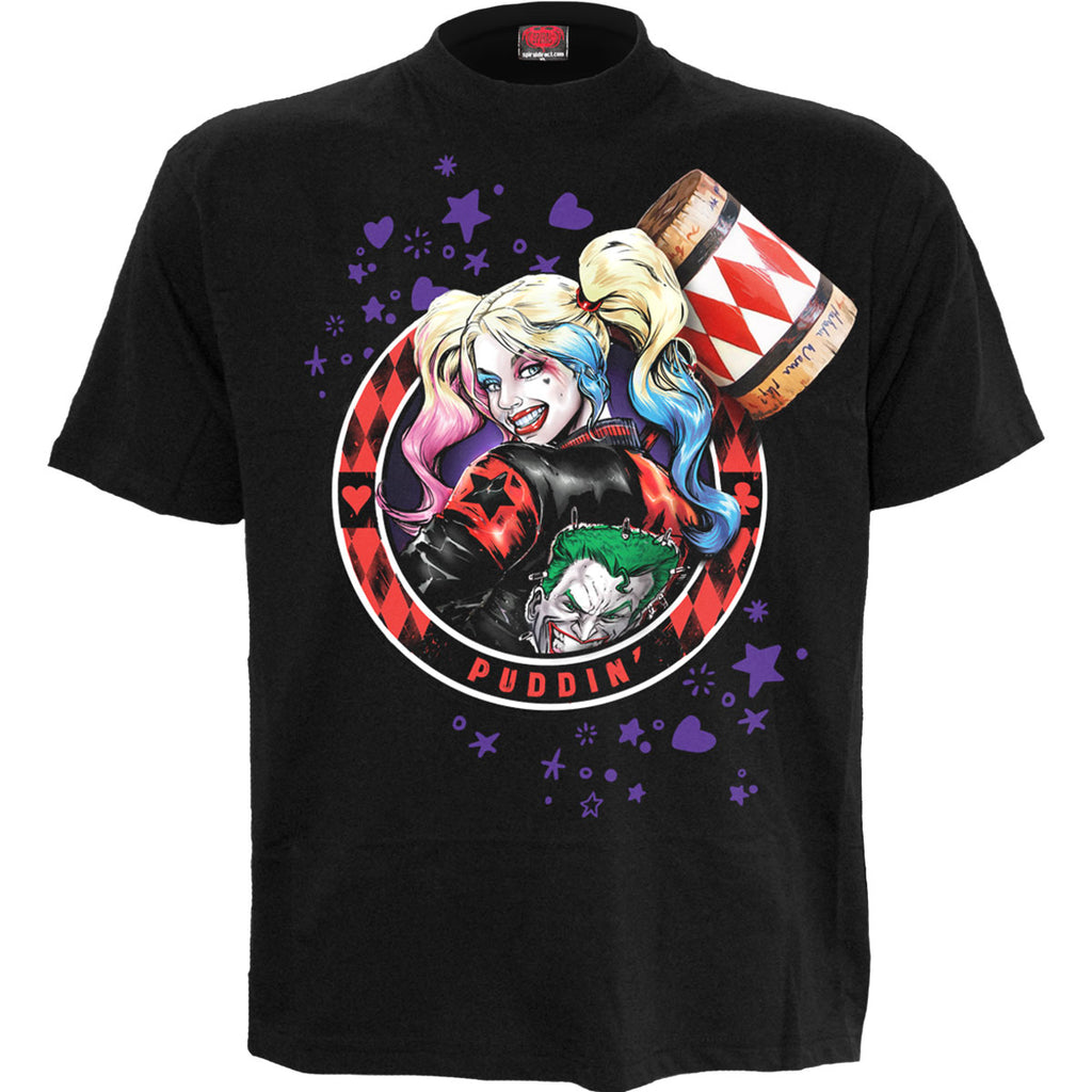 DC Comics Unisex T-Shirt: Batman Harley Quinn Puddin' (Black)