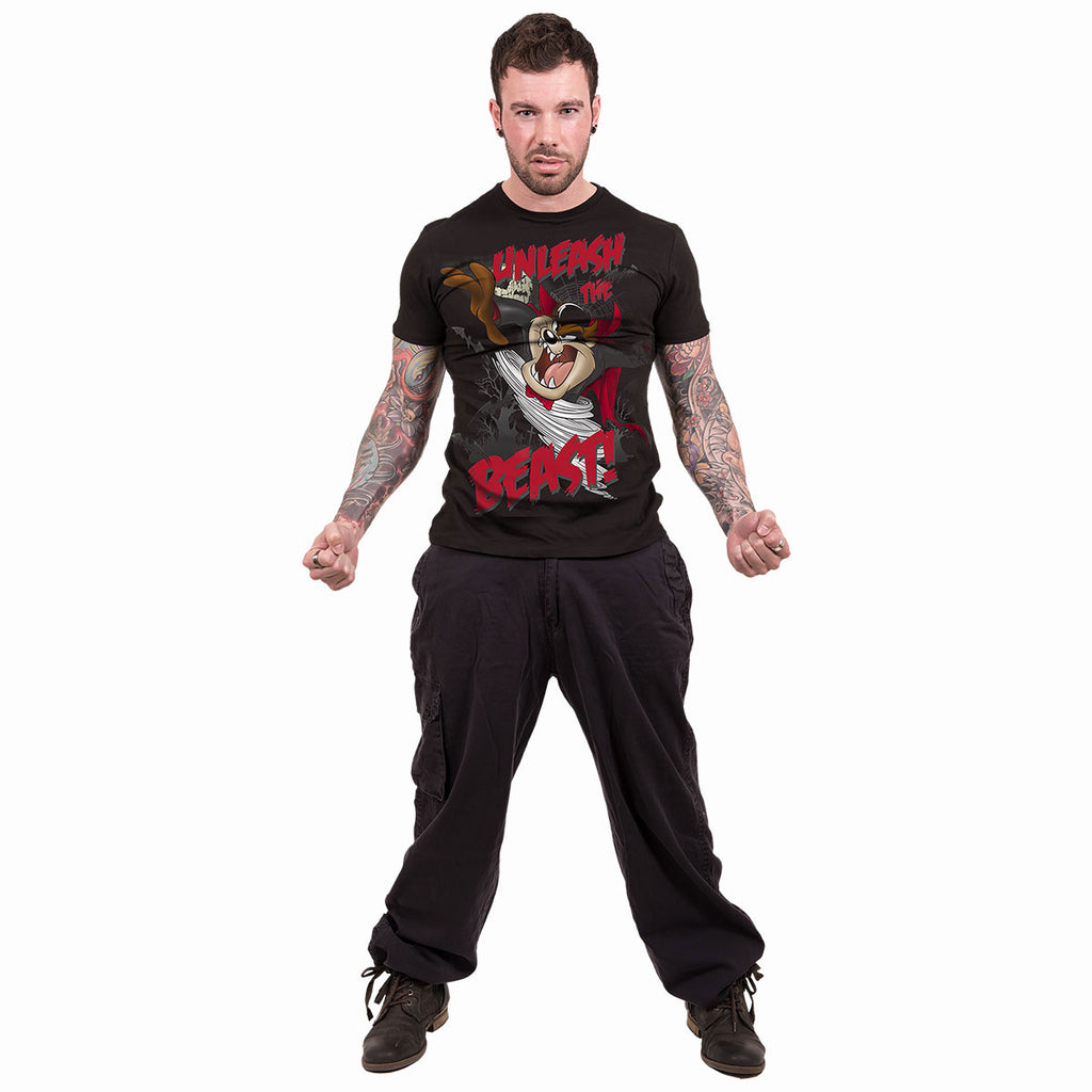 Looney Tunes Unisex T-Shirt: Taz Unleash The Beast (Black)