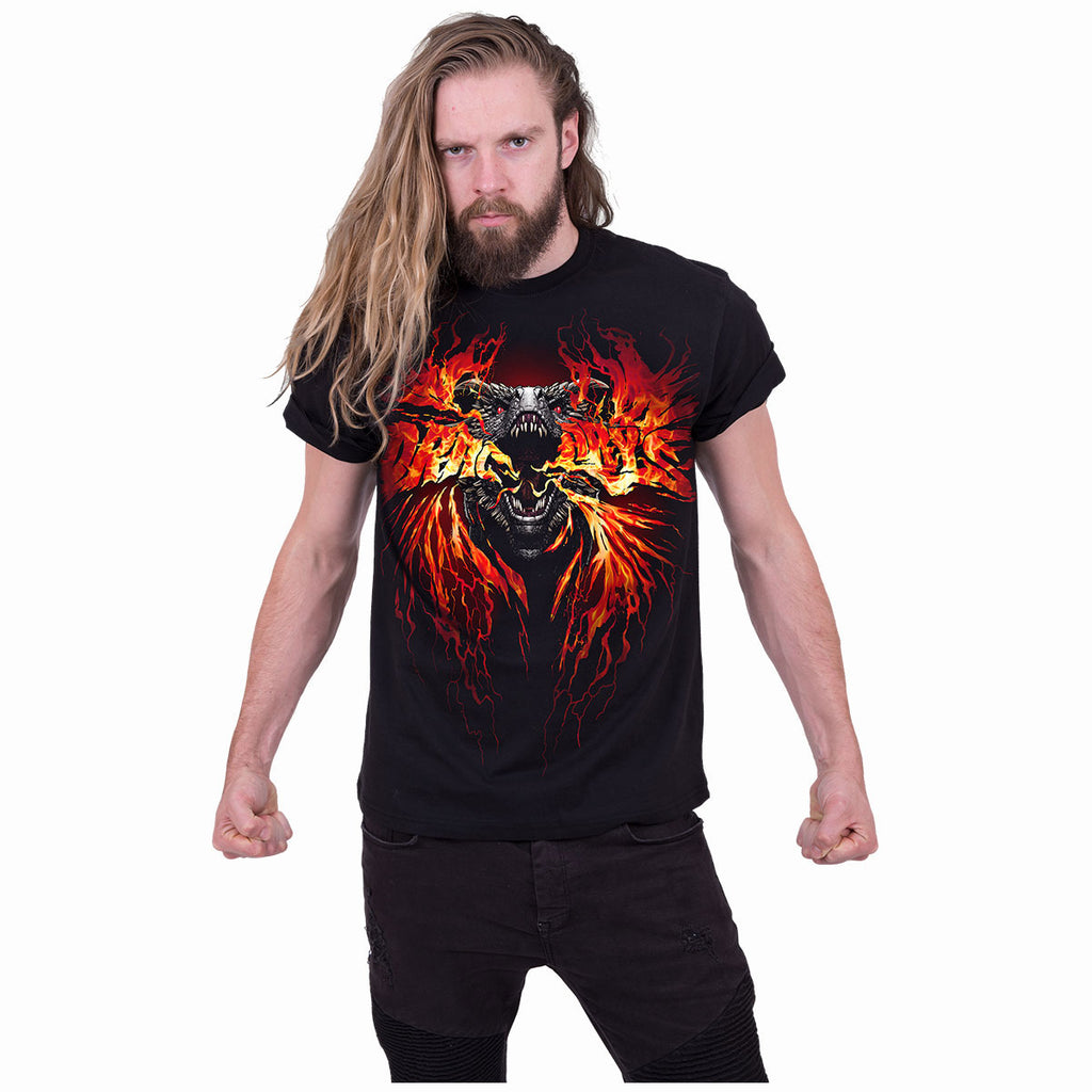 Game of Thrones Unisex T-Shirt: Fire And Blood (Black) (Back Print)