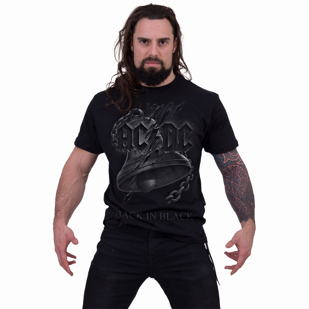 AC/DC Unisex T-Shirt: Back In Black Torn (Black)