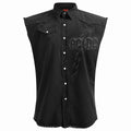 AC/DC Unisex Worker Shirt: Back In Black Torn (Black) (Back Print)