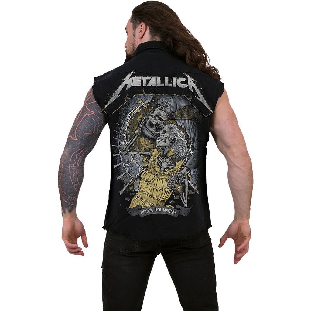 Metallica Unisex Worker Shirt: Nothing Else Matters (Black) (Back Print)