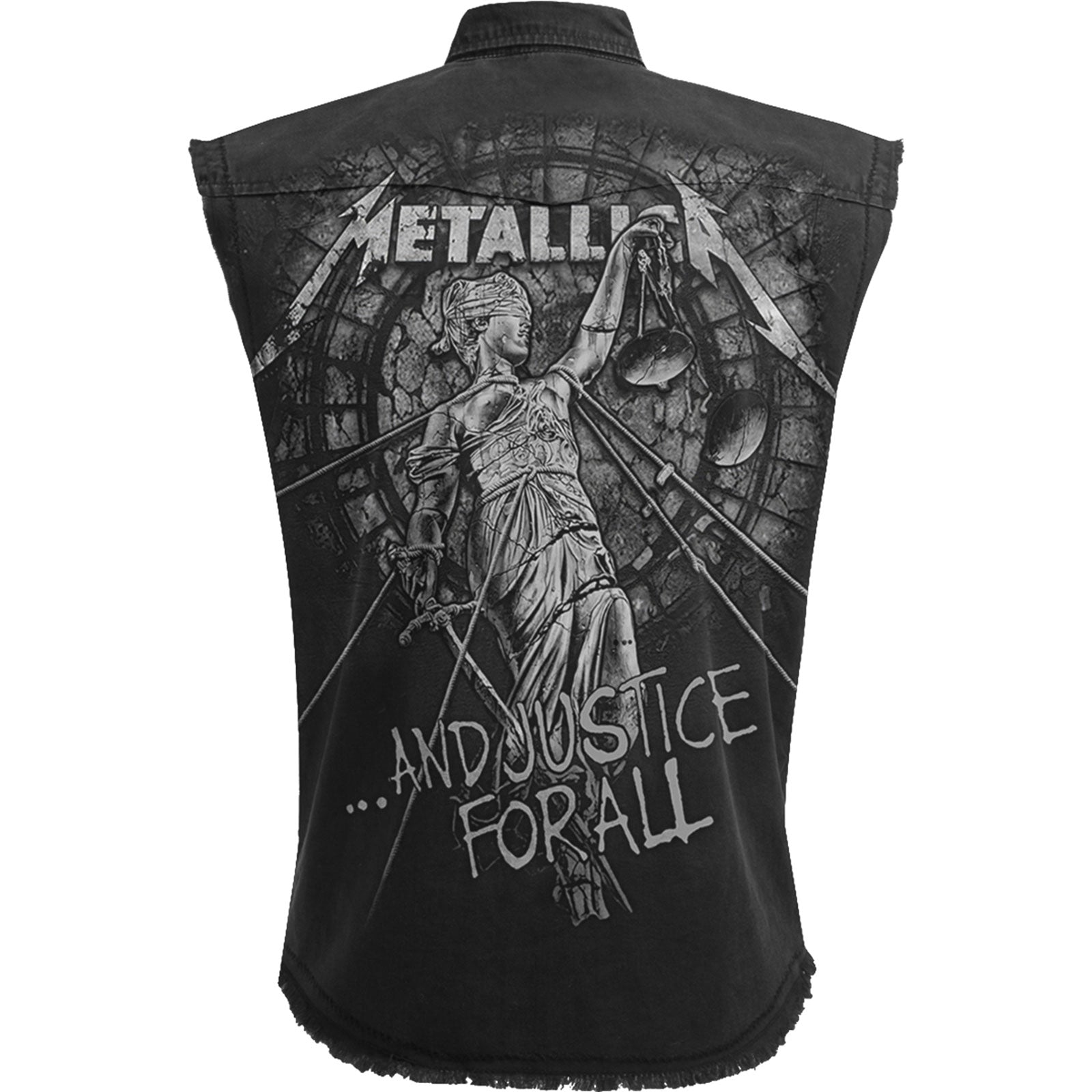 Metallica Unisex Worker Shirt: Stoned Justice (Black) (Back Print)