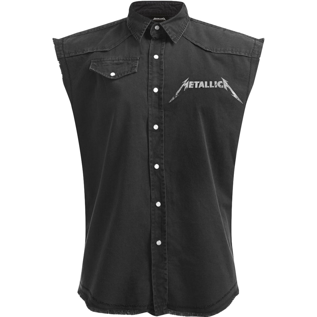 Metallica Unisex Worker Shirt: Stoned Justice (Black) (Back Print)