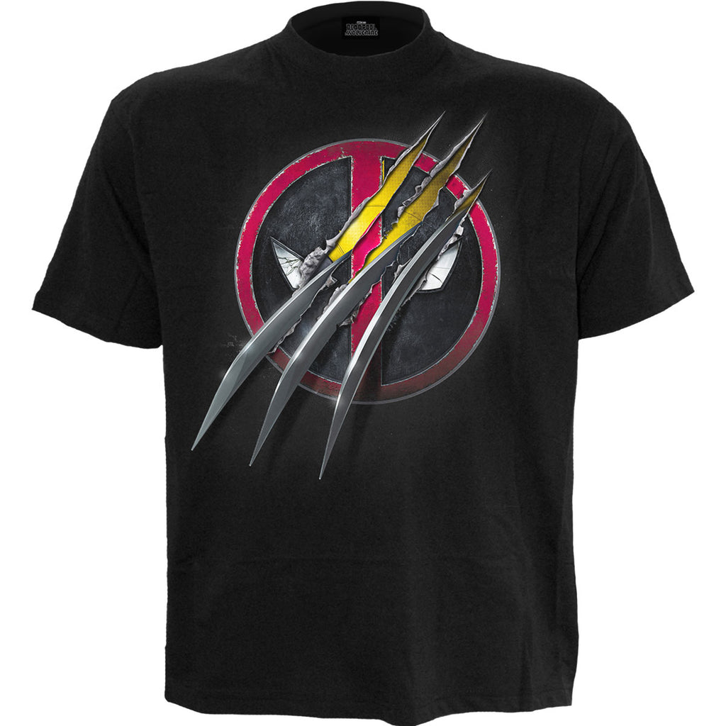 Marvel Comics Unisex T-Shirt: Deadpool Slashed (Black)