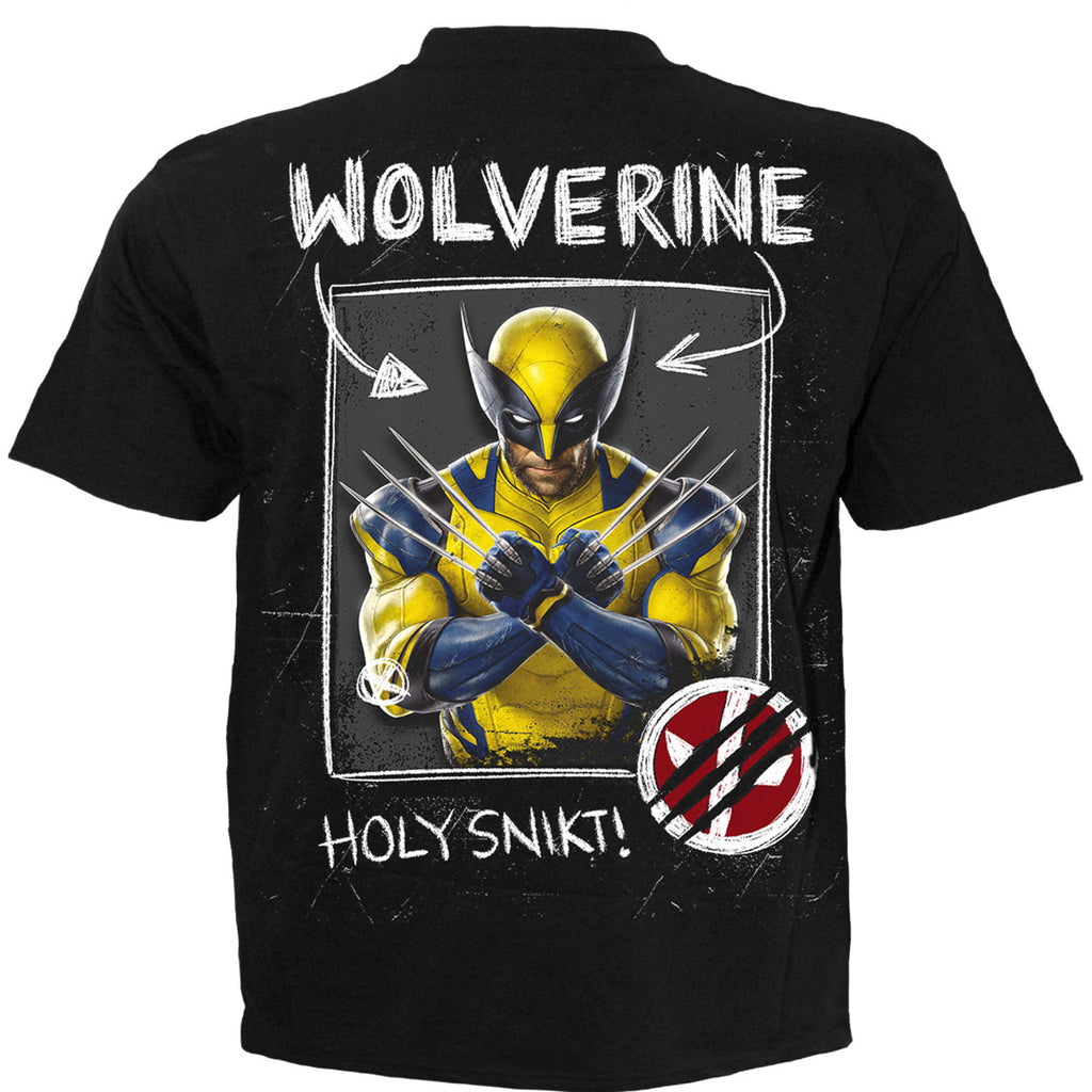 Marvel Comics Unisex T-Shirt: Deadpool Wolverine Sketches (Black) (Back Print)