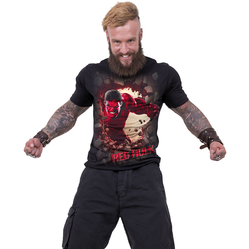 Marvel Comics Unisex T-Shirt: Captain America Red Hulk (Black)