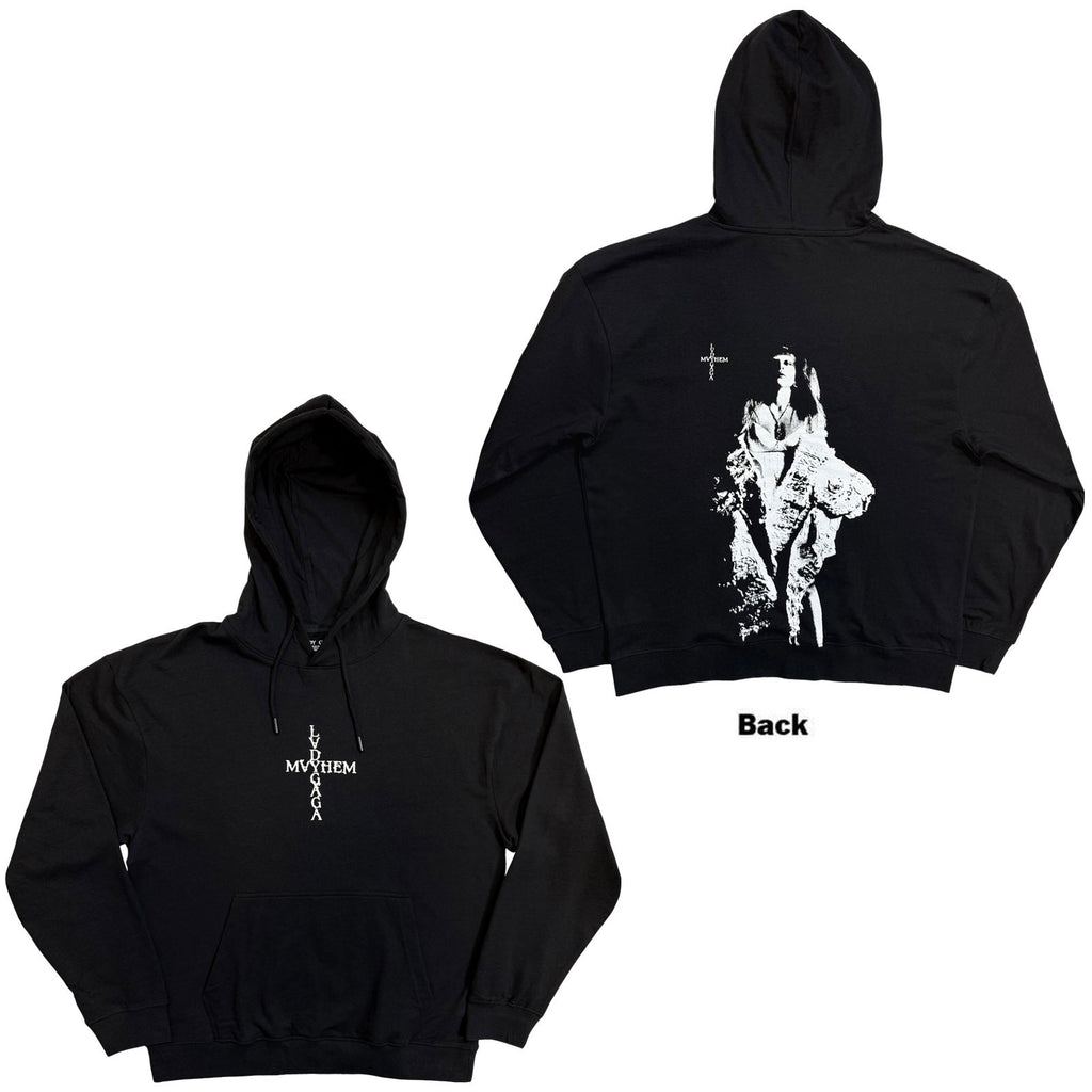 Lady Gaga Unisex Pullover Hoodie: Mayhem (Black) (Back Print)