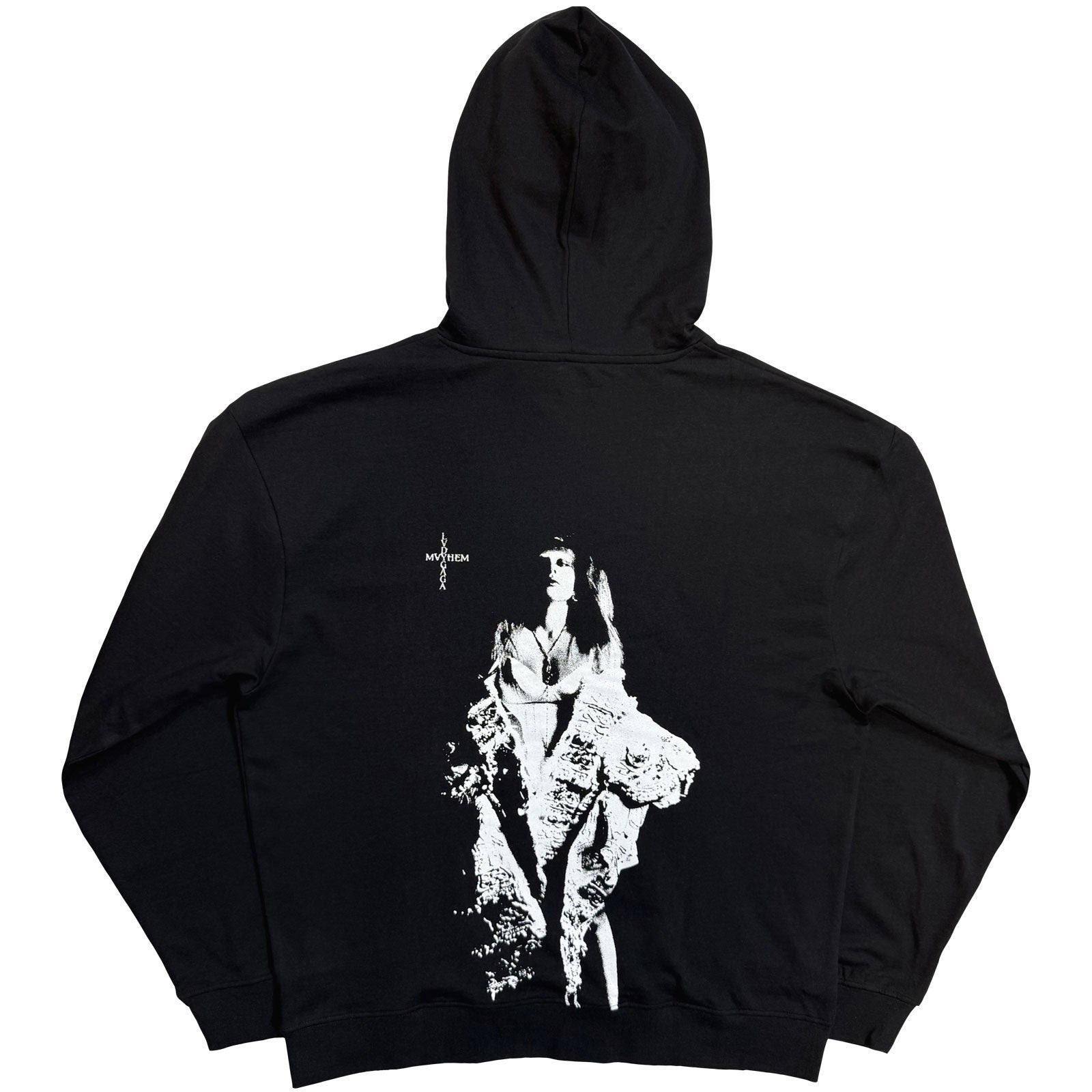 Lady Gaga Unisex Pullover Hoodie: Mayhem (Black) (Back Print)