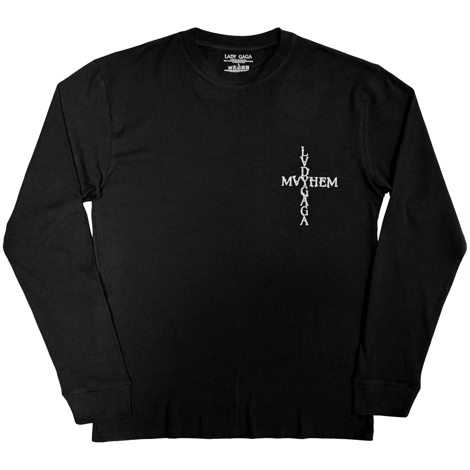 Lady Gaga Unisex Long Sleeve T-Shirt: Mayhem (Black) (Back Print)