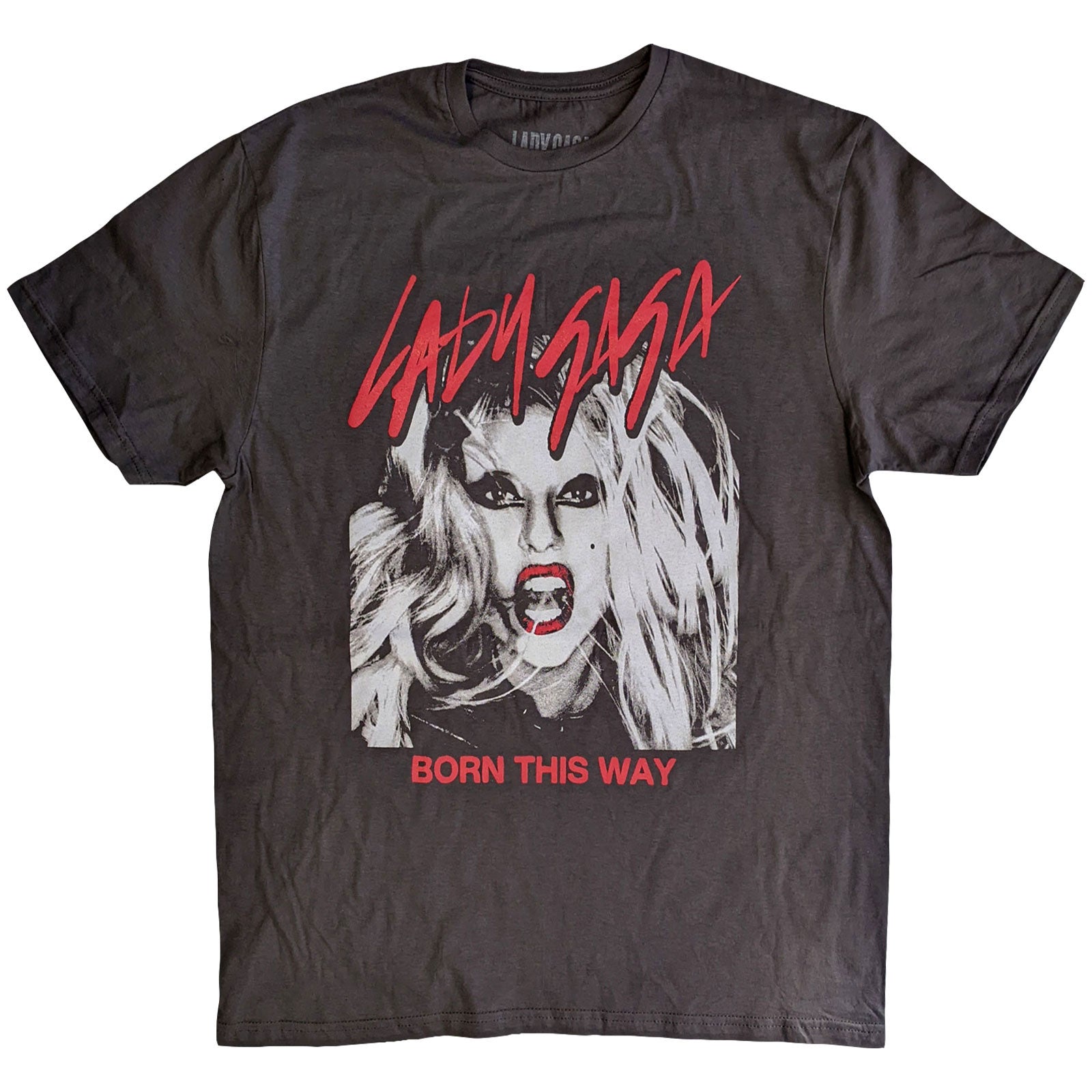 Lady Gaga Unisex T-Shirt: Born This Way Photo (Charcoal Grey)