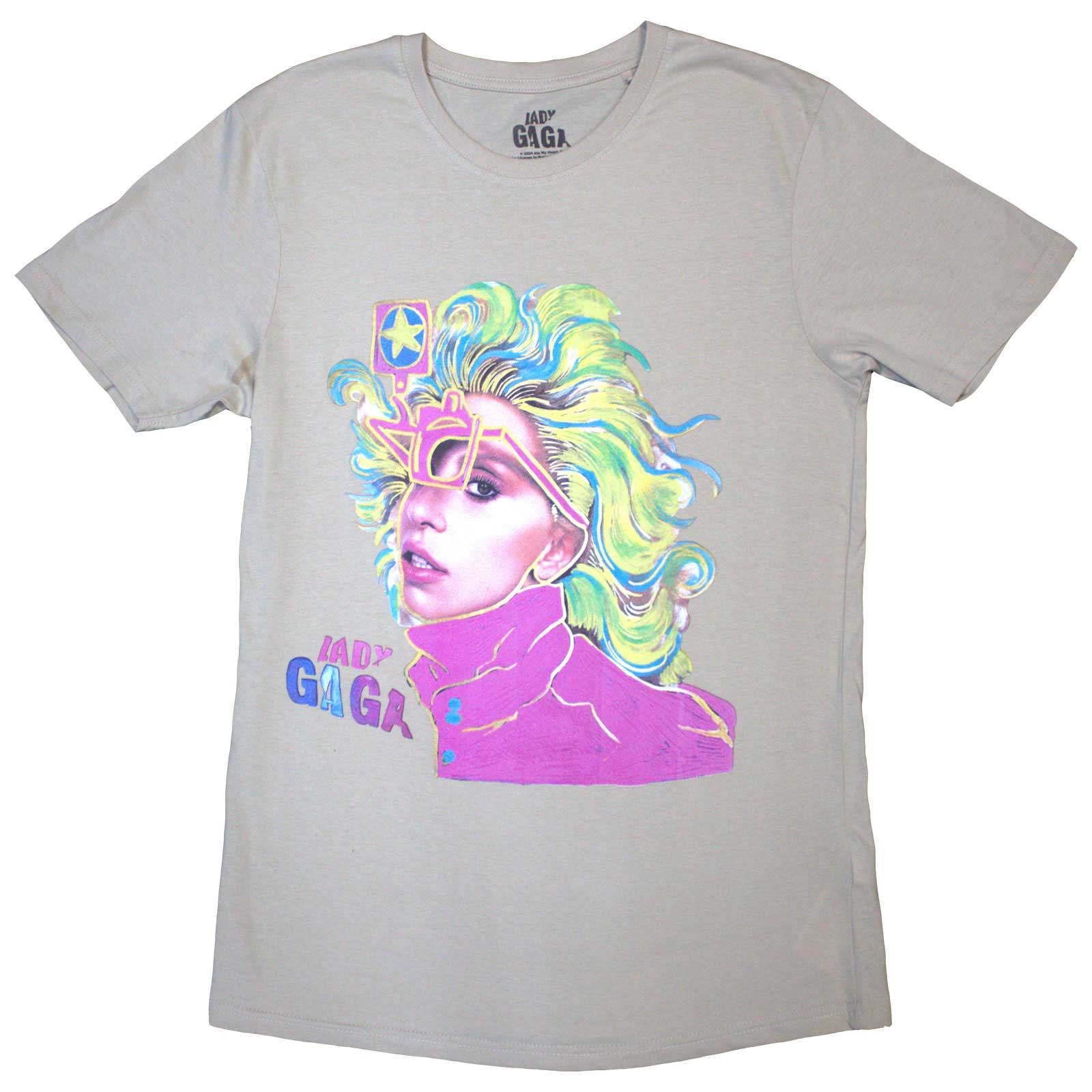 Lady Gaga Unisex T-Shirt: Colour Sketch (Natural)