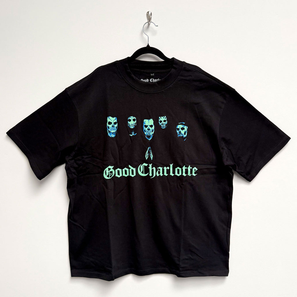 Good Charlotte Unisex Oversized Boxy T-Shirt: Generation Rx Skulls (Black)