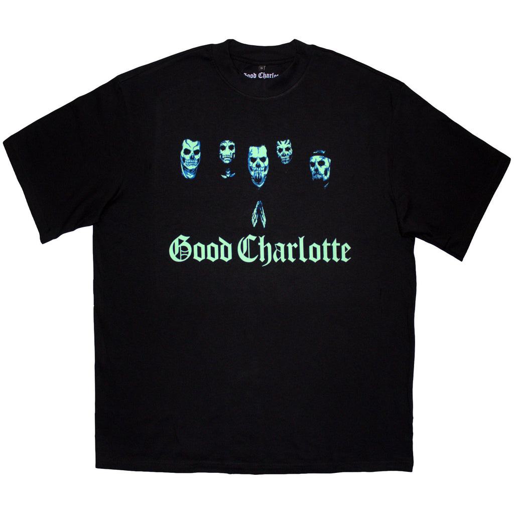 Good Charlotte Unisex Oversized Boxy T-Shirt: Generation Rx Skulls (Black)