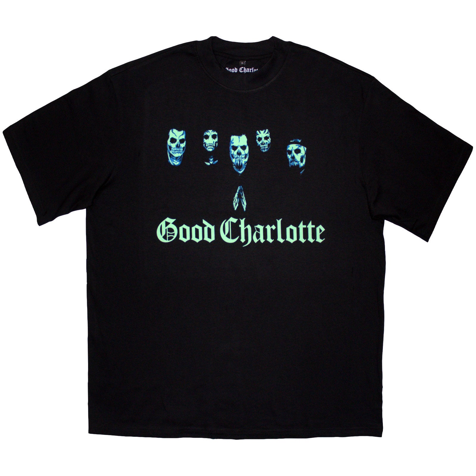 Good Charlotte Unisex Oversized Boxy T-Shirt: Generation Rx Skulls (Black)