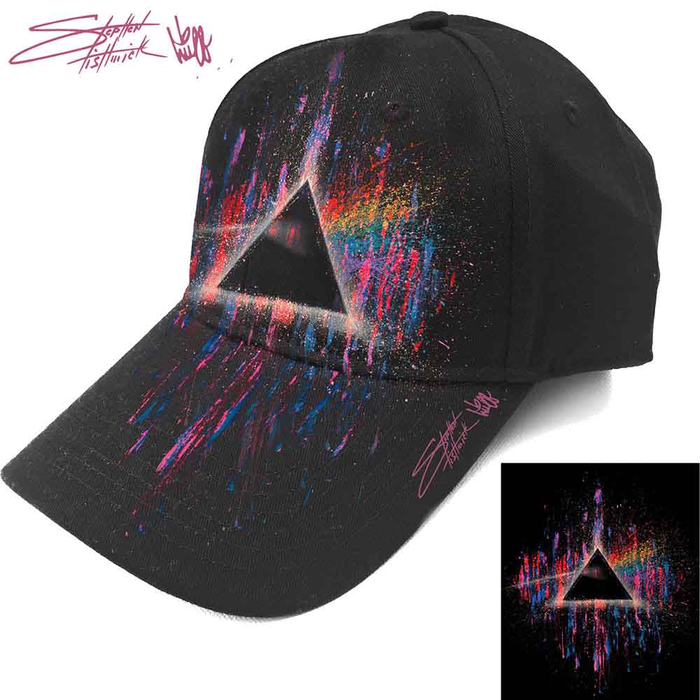 Pink Floyd Unisex Baseball Cap: Dark Side of the Moon Pink Splatter (Black)