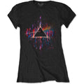 Pink Floyd Ladies T-Shirt: Dark Side of the Moon Pink Splatter (Black)