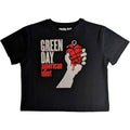 Green Day Ladies Crop Top: American Idiot (Black)