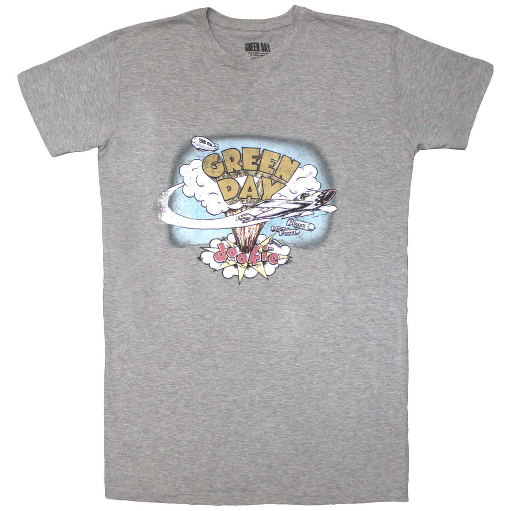Green Day Ladies T-Shirt Dress: Vintage Dookie (Grey)
