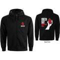 Green Day Ladies Zipped Hoodie: American Idiot (Black) (Back Print)