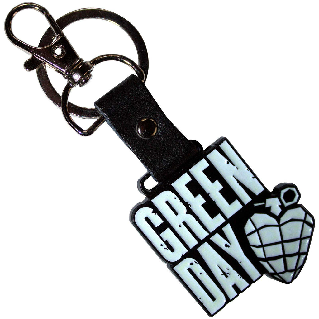 Green Day Keychain: Stacked Logo & Grenade (Glow-in-the-Dark)