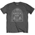 Green Day Unisex T-Shirt: Stained Glass Arch (Charcoal Grey)