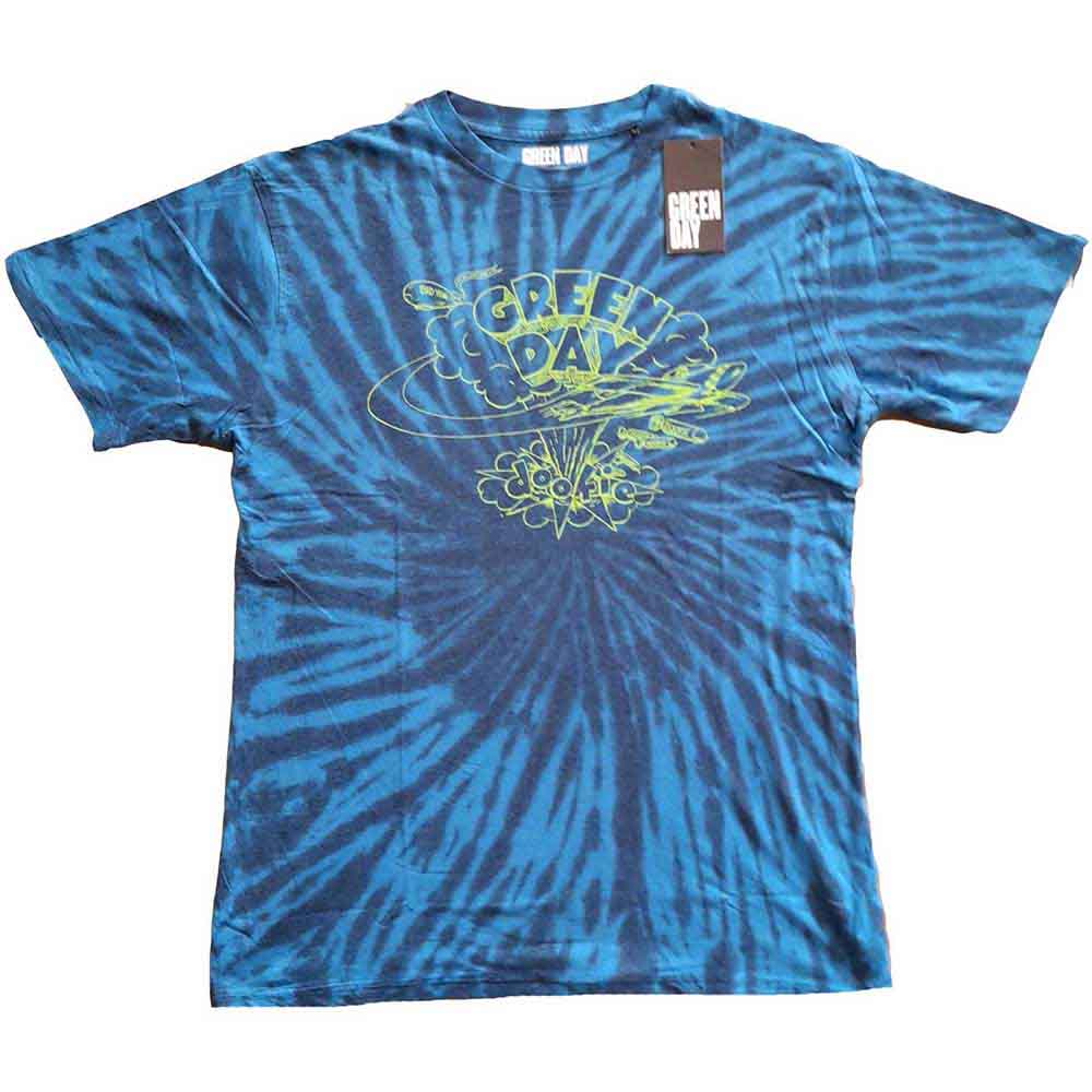 Green Day Unisex T-Shirt: Dookie Line Art (Blue) (Wash Collection)