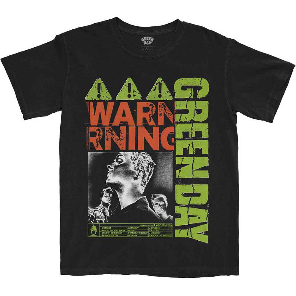 Green Day Unisex T-Shirt: Warning (Black)