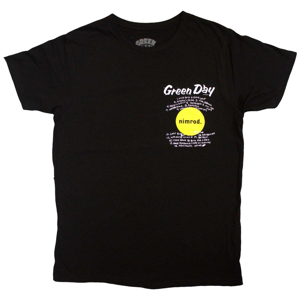 Green Day Unisex T-Shirt: Nimrod Pocket Mugshots (Black) (Back Print)
