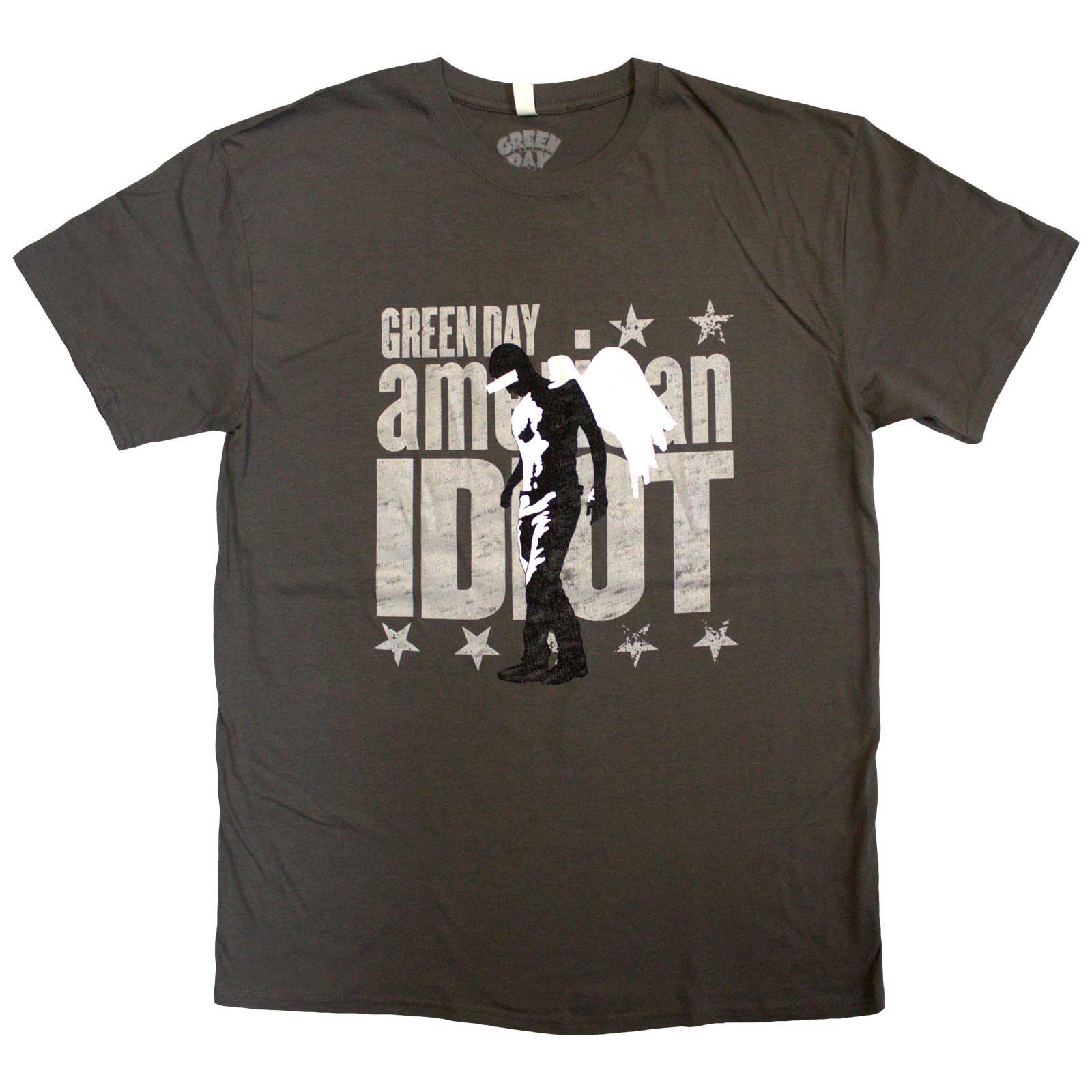 Green Day Unisex T-Shirt: Am Idiot Angel (Charcoal Grey)