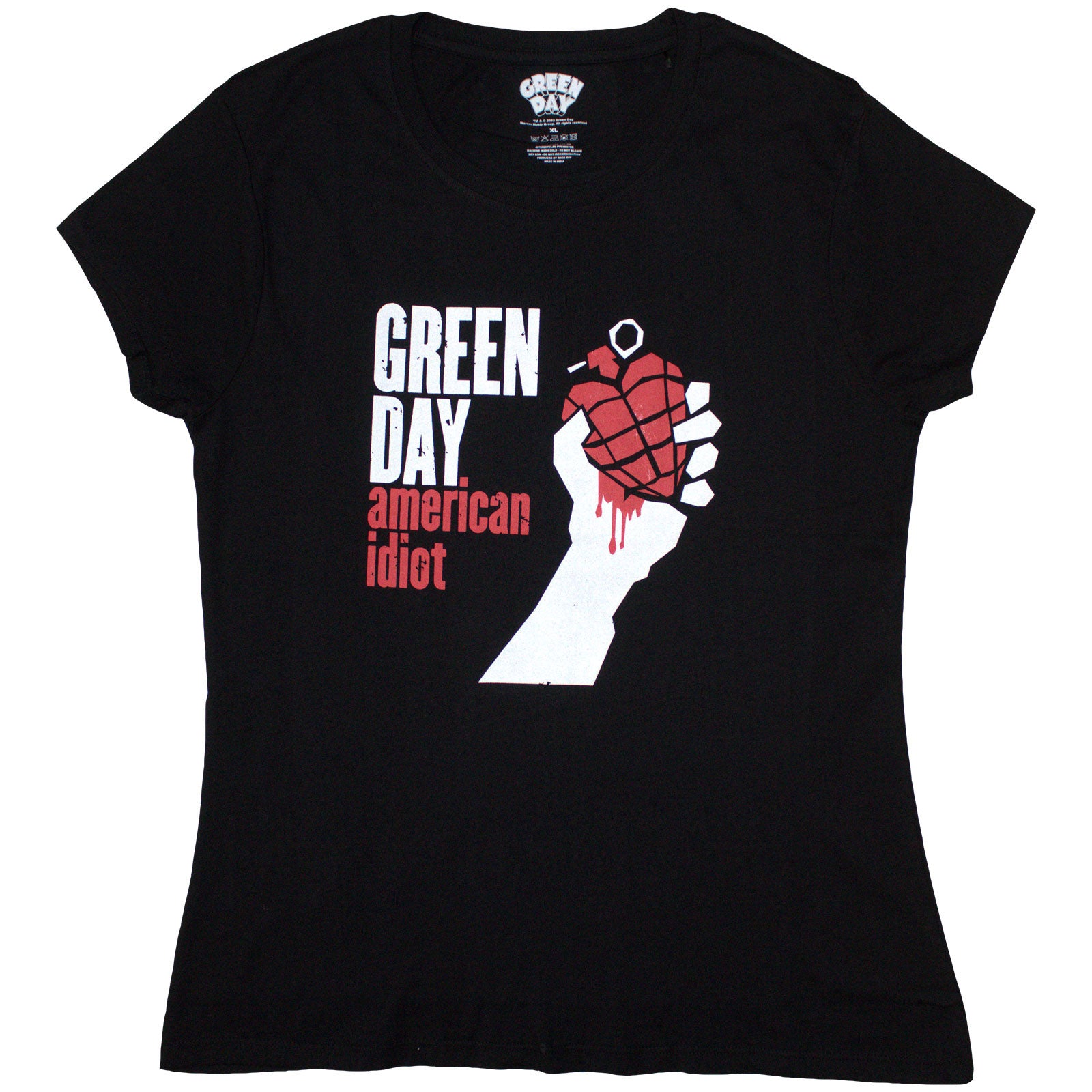 Green Day Ladies T-Shirt: American Idiot (Black)
