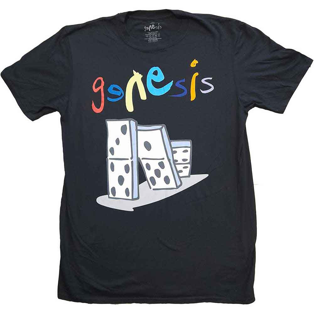 Genesis Unisex T-Shirt: The Last Domino? (Black) (Back Print & Ex-Tour)