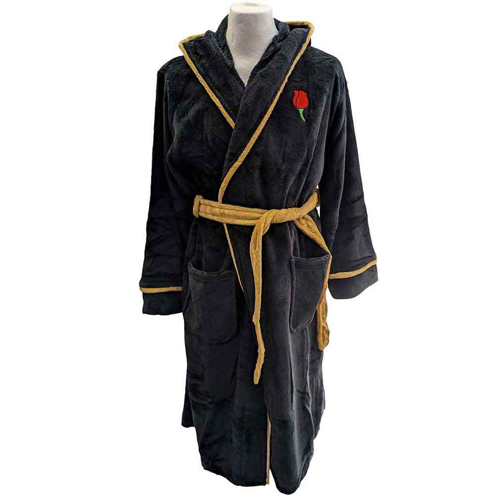 The Godfather Unisex Bathrobe: Rose & Logo (Black) (Back Print)